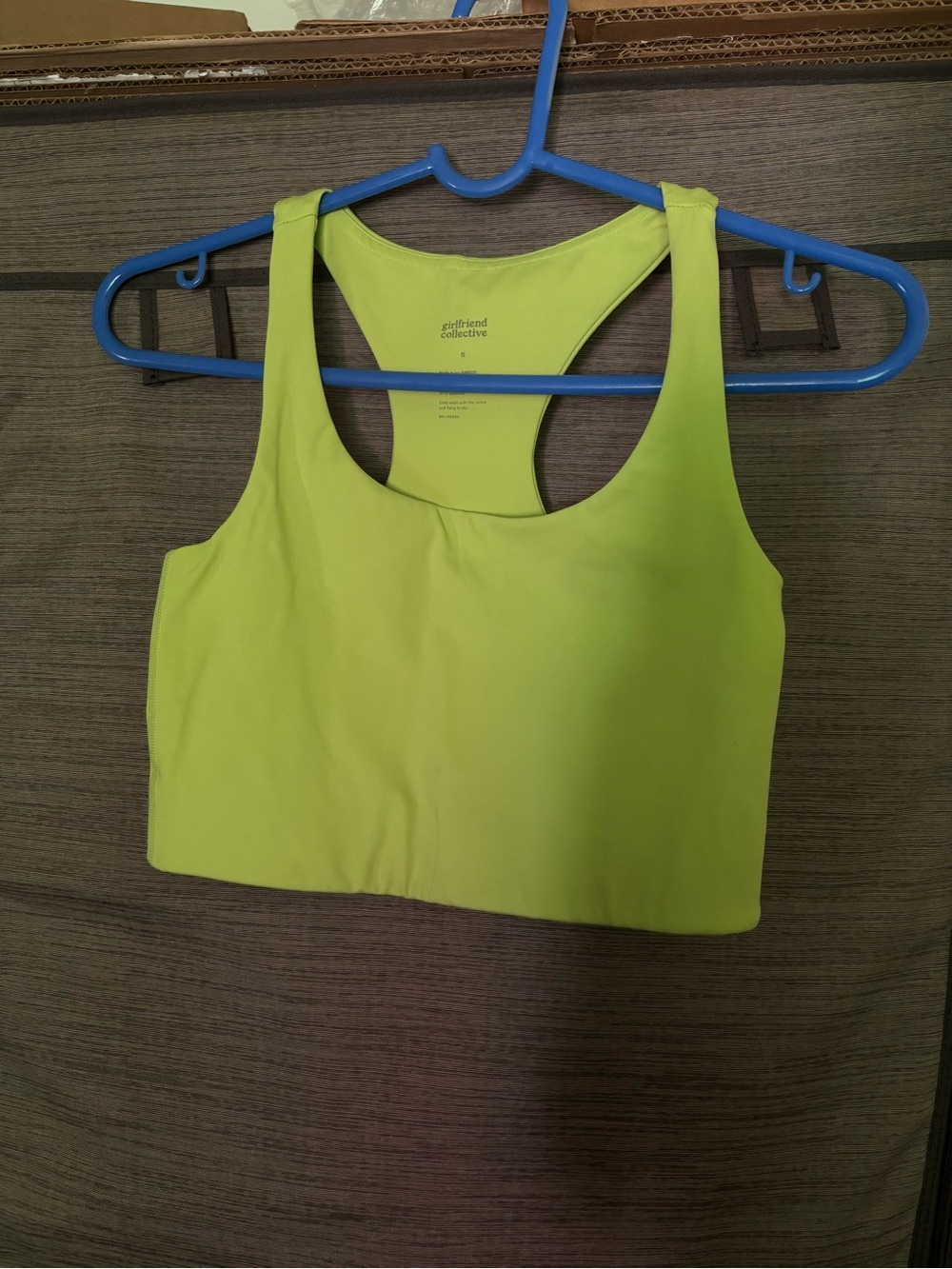 girlfriend collective Neon Lime Racerback Sports Bra
